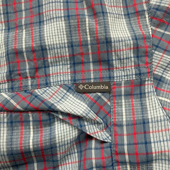 Columbia Silver Ridge Shirt Men Medium Multicolor Plaid Button Down Short Sleeve - Picture 6 of 12